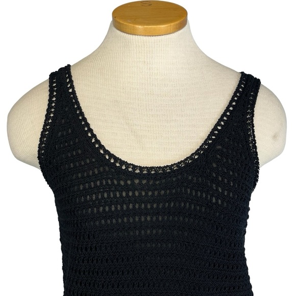 Vince Crochet Tank Top Womens Small in Black - Picture 3 of 12